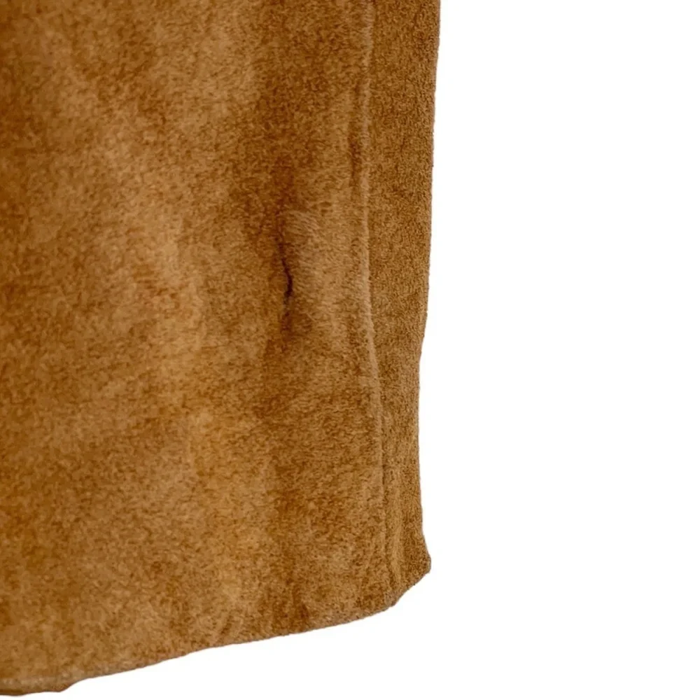 Vintage COMINT Western Suede Leather Fringe Midi Skirt Size 9/10 - Picture 9 of 9